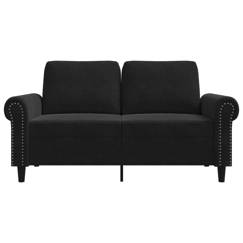 Tweezitsbank 120 cm fluweel zwart