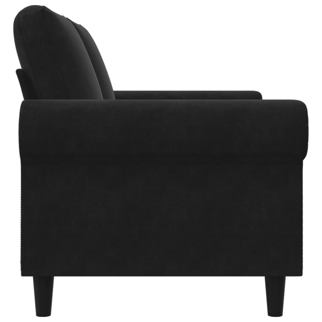 Tweezitsbank 120 cm fluweel zwart