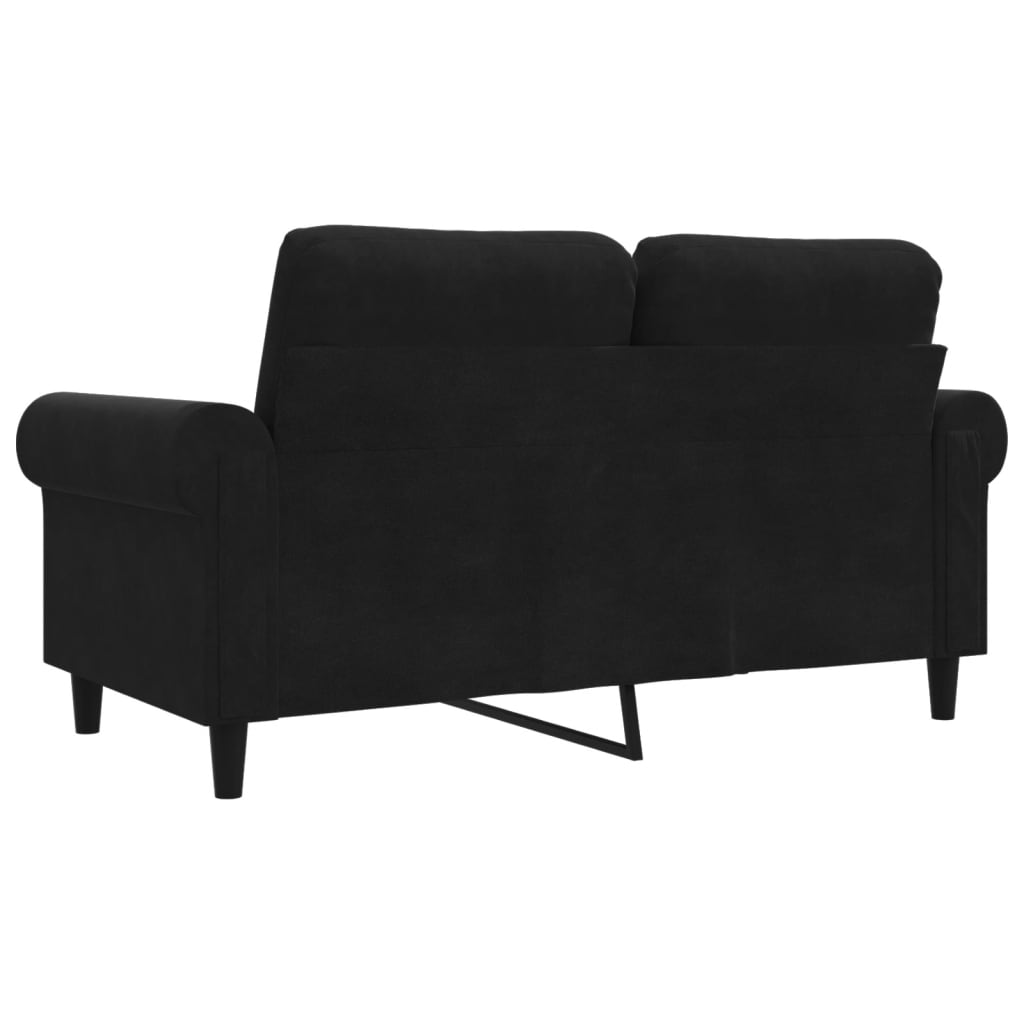 Tweezitsbank 120 cm fluweel zwart
