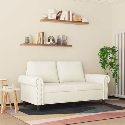 Tweezitsbank 120 cm fluweel crèmekleurig