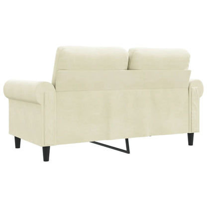 Tweezitsbank 120 cm fluweel crèmekleurig