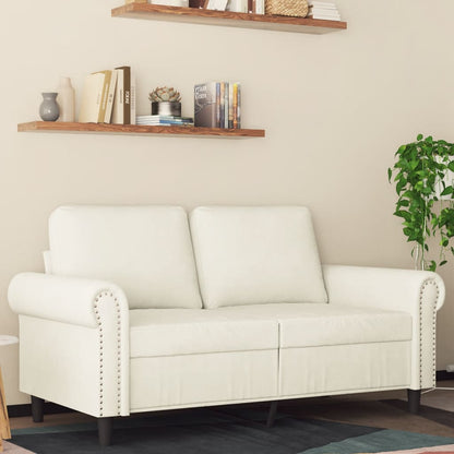 Tweezitsbank 120 cm fluweel crèmekleurig