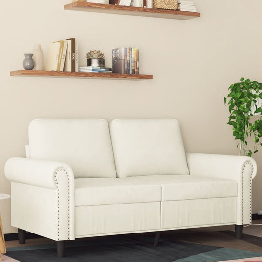 Tweezitsbank 120 cm fluweel crèmekleurig