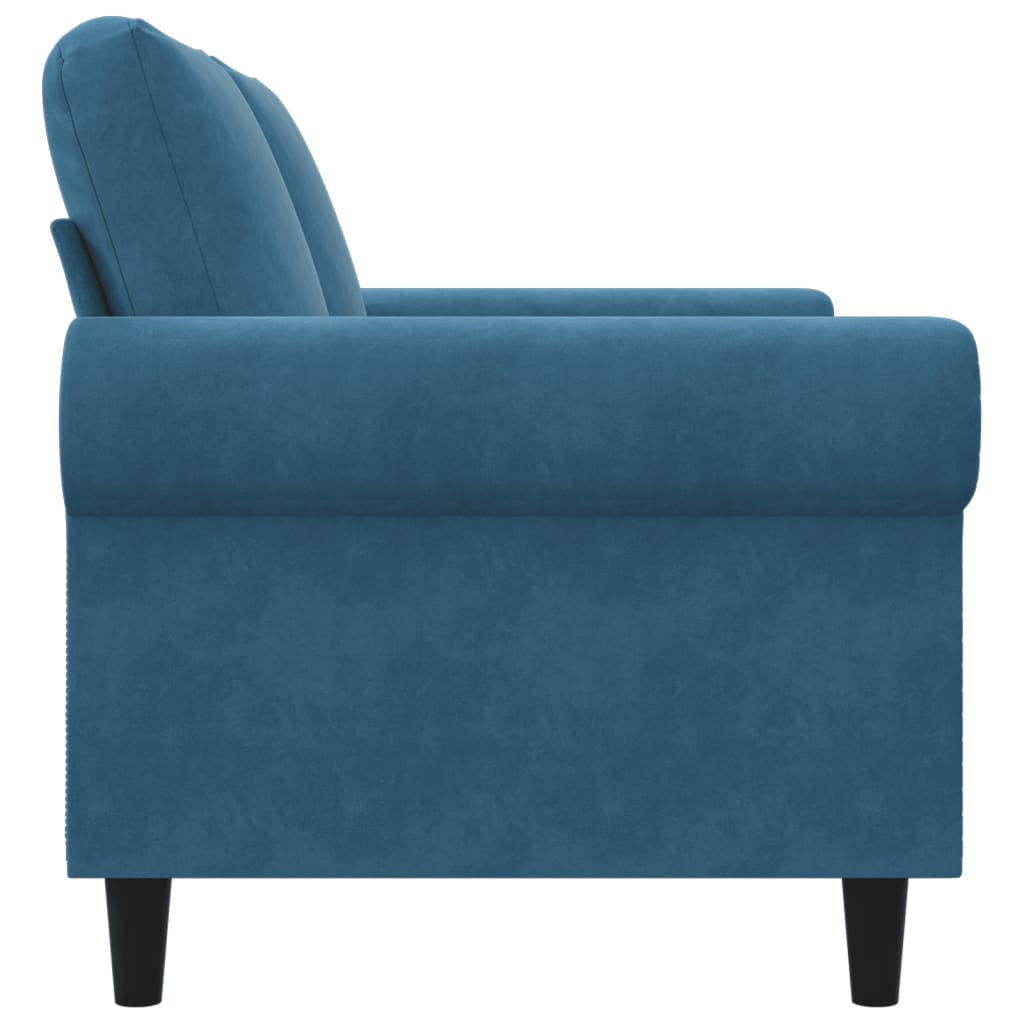 Tweezitsbank 120 cm fluweel blauw