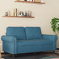 Tweezitsbank 120 cm fluweel blauw
