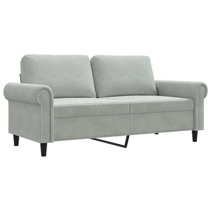 Tweezitsbank 140 cm fluweel lichtgrijs