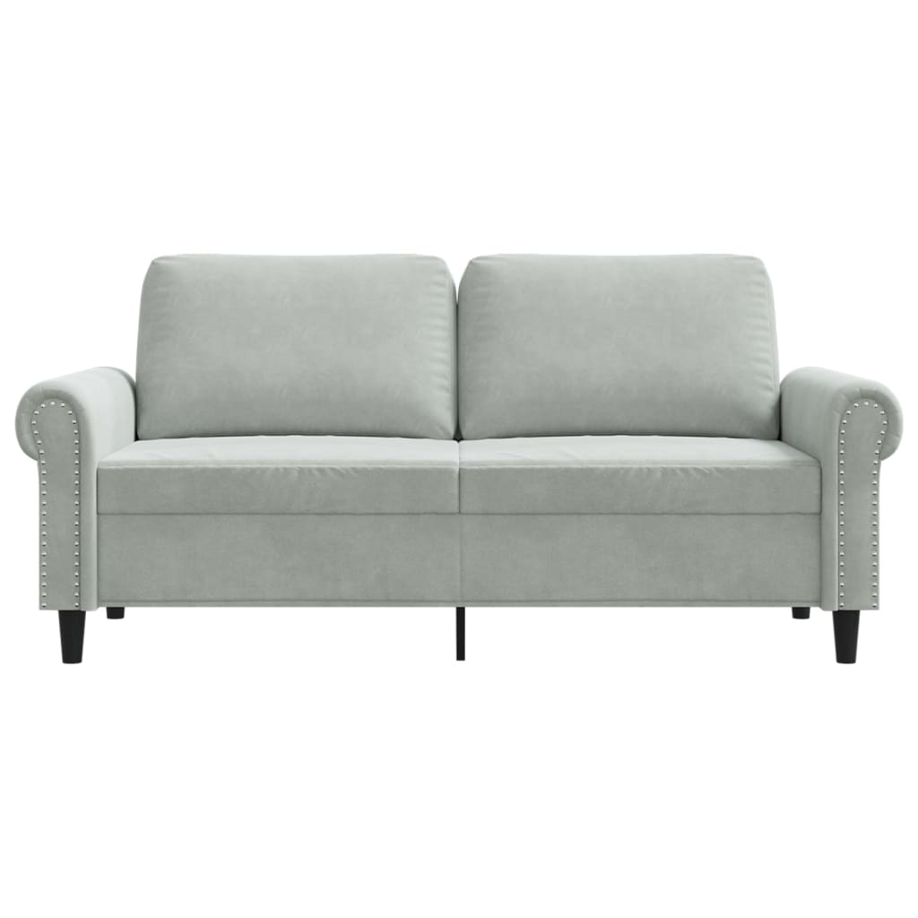 Tweezitsbank 140 cm fluweel lichtgrijs
