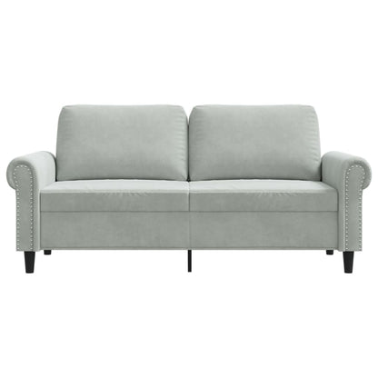 Tweezitsbank 140 cm fluweel lichtgrijs