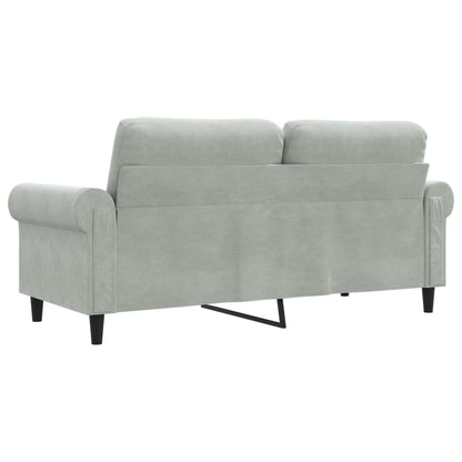 Tweezitsbank 140 cm fluweel lichtgrijs