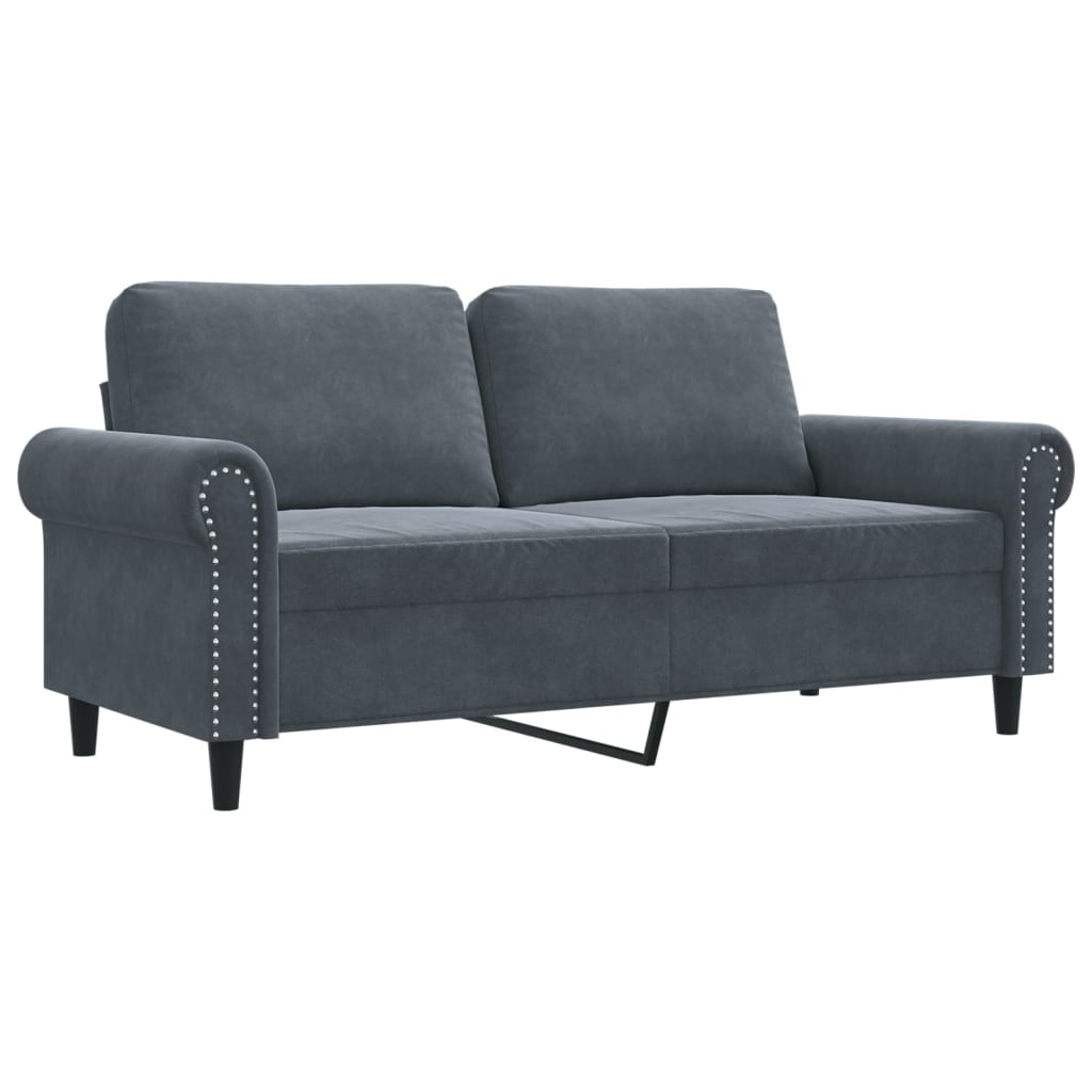 Tweezitsbank 140 cm fluweel donkergrijs