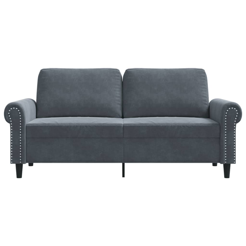 Tweezitsbank 140 cm fluweel donkergrijs