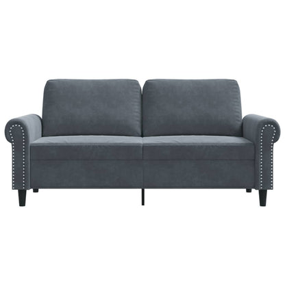 Tweezitsbank 140 cm fluweel donkergrijs