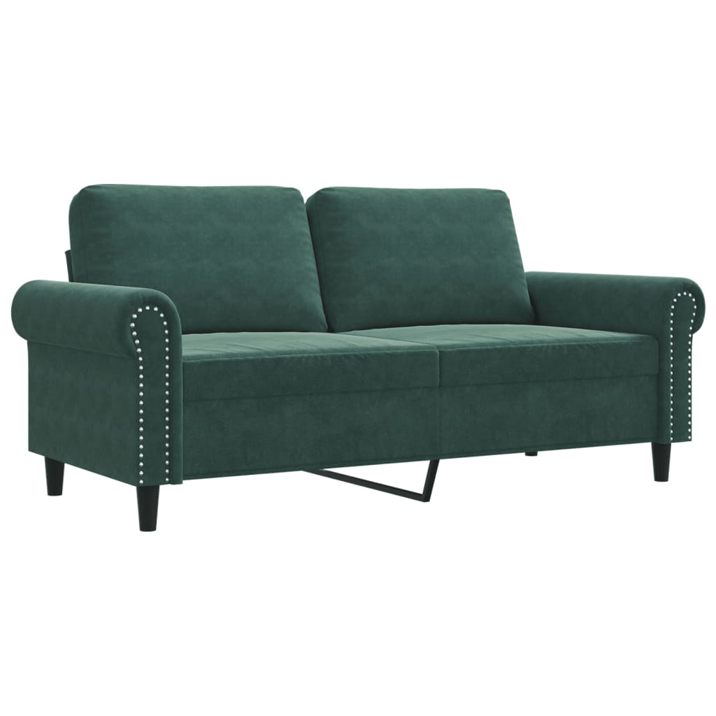 Tweezitsbank 140 cm fluweel donkergroen