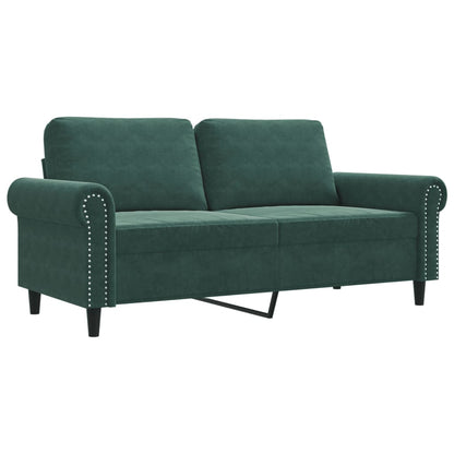 Tweezitsbank 140 cm fluweel donkergroen