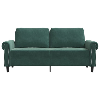 Tweezitsbank 140 cm fluweel donkergroen