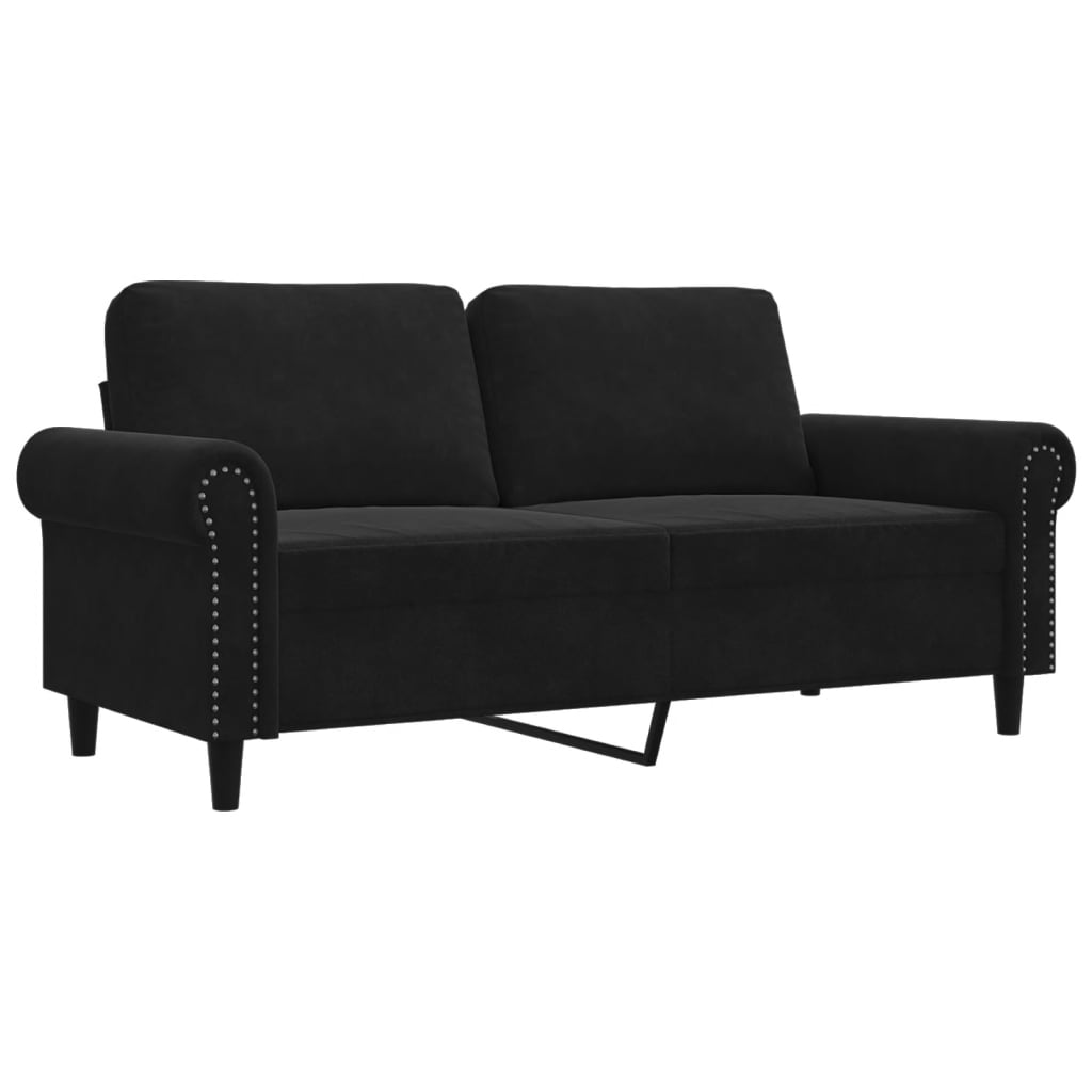 Tweezitsbank 140 cm fluweel zwart