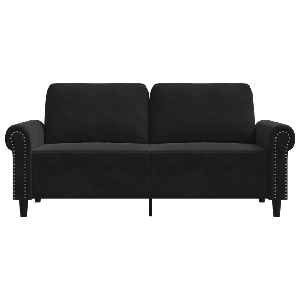 Tweezitsbank 140 cm fluweel zwart