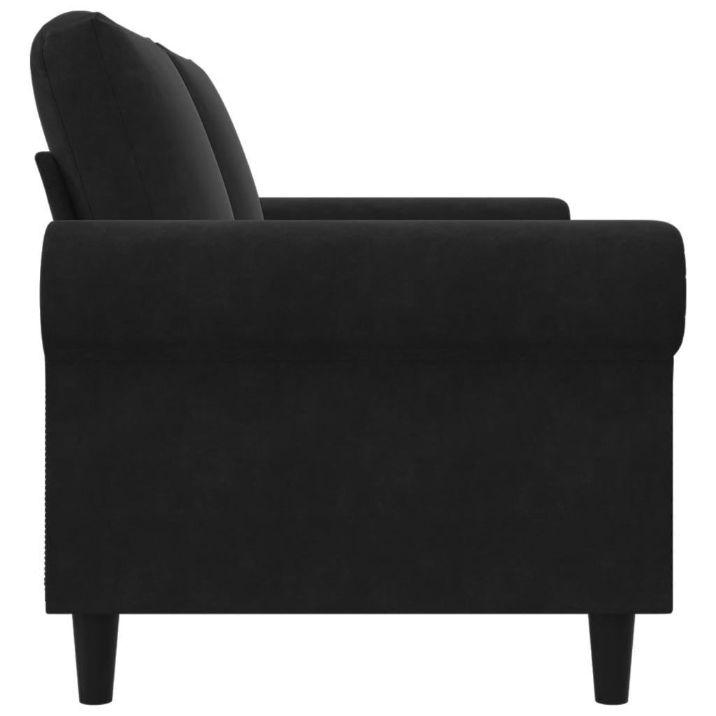 Tweezitsbank 140 cm fluweel zwart