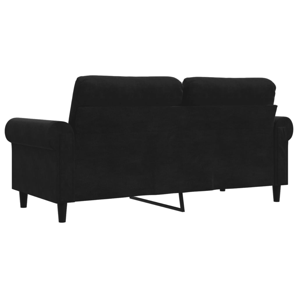 Tweezitsbank 140 cm fluweel zwart