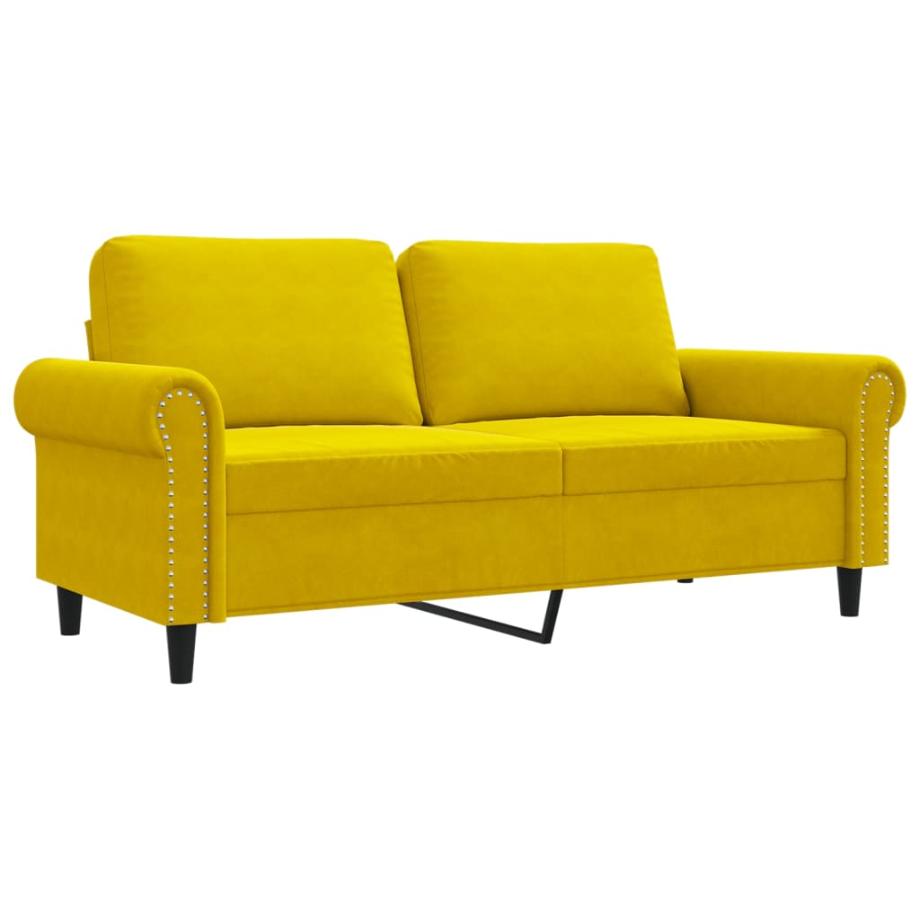 Tweezitsbank 140 cm fluweel geel