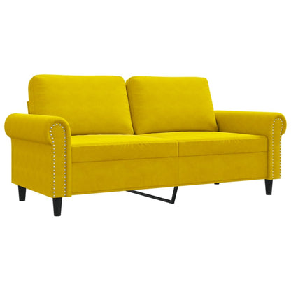 Tweezitsbank 140 cm fluweel geel