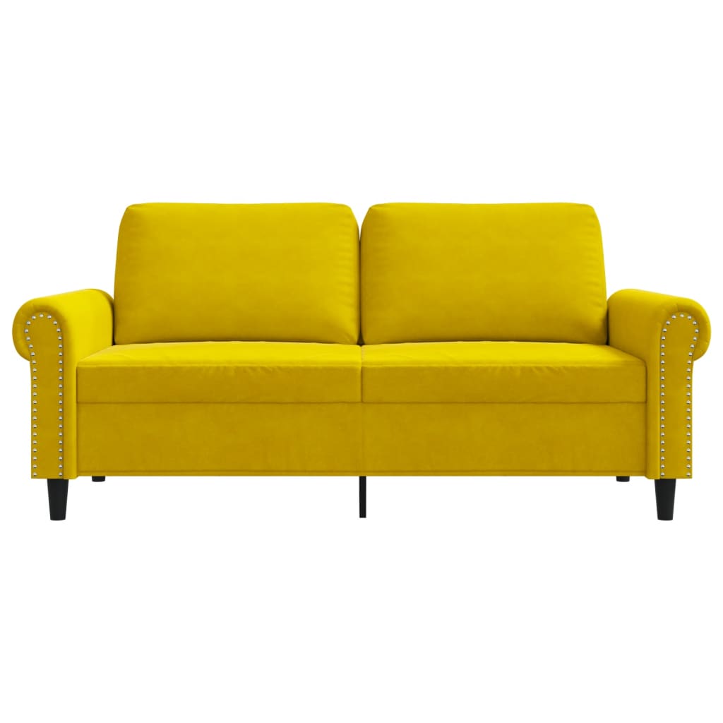 Tweezitsbank 140 cm fluweel geel