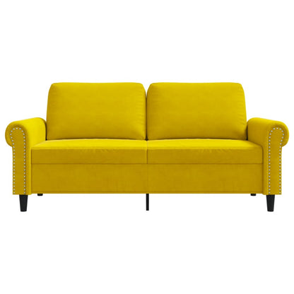 Tweezitsbank 140 cm fluweel geel