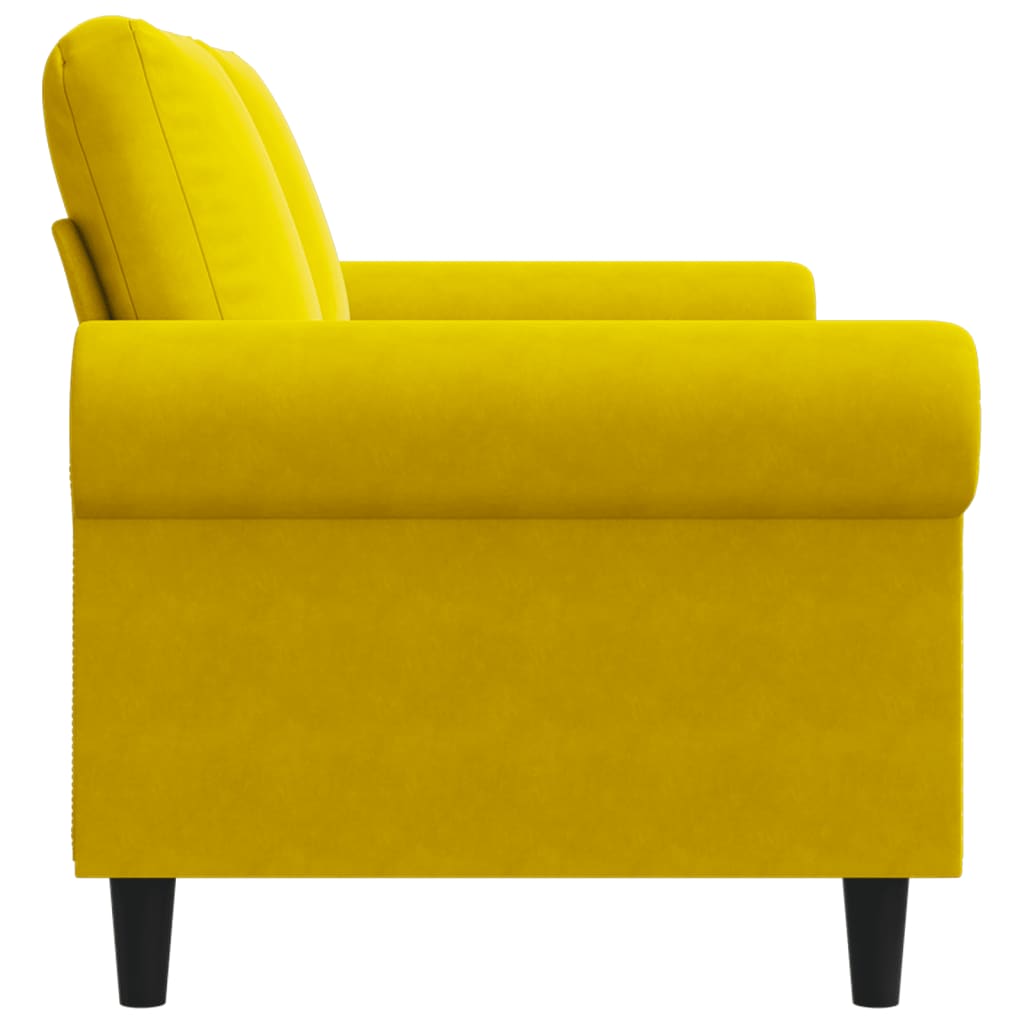 Tweezitsbank 140 cm fluweel geel