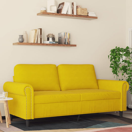 Tweezitsbank 140 cm fluweel geel