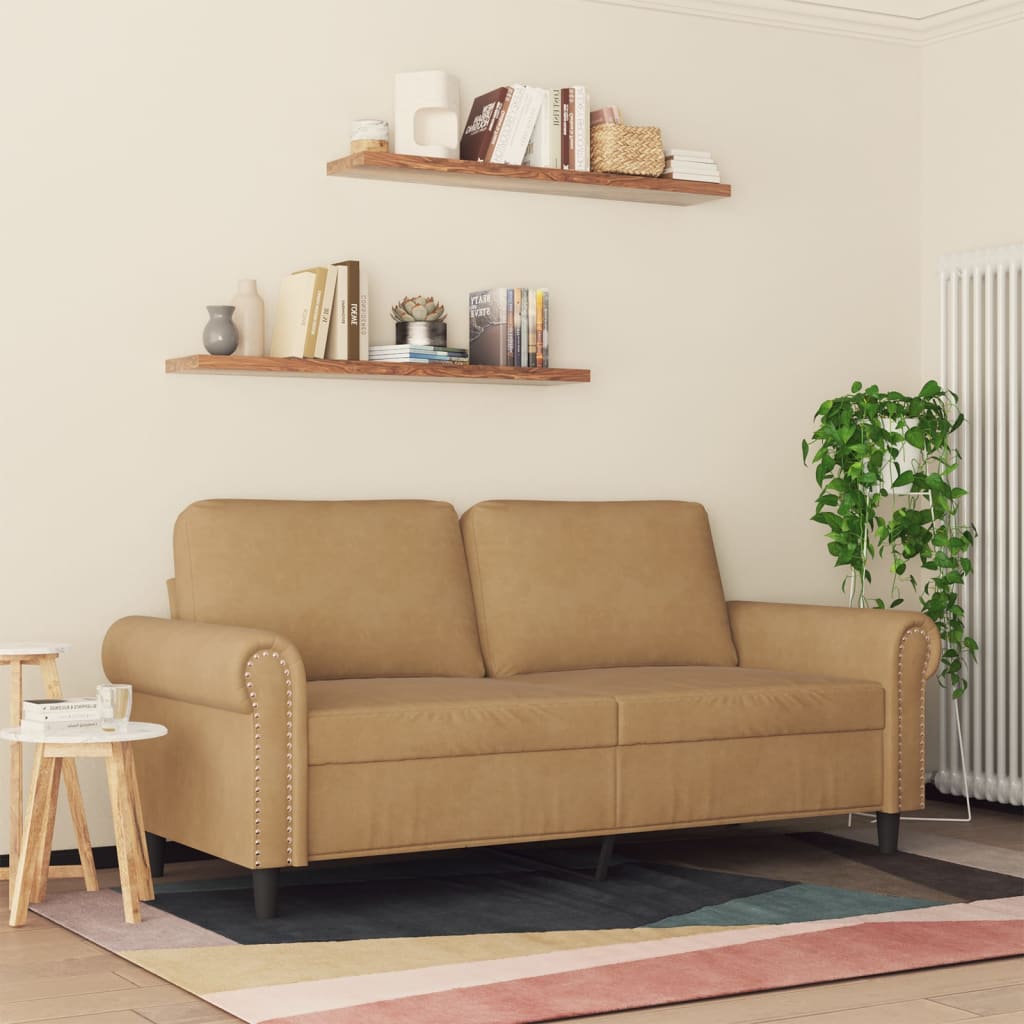 Tweezitsbank 140 cm stof bruin