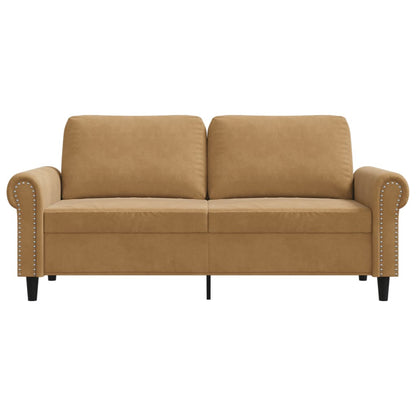Tweezitsbank 140 cm stof bruin