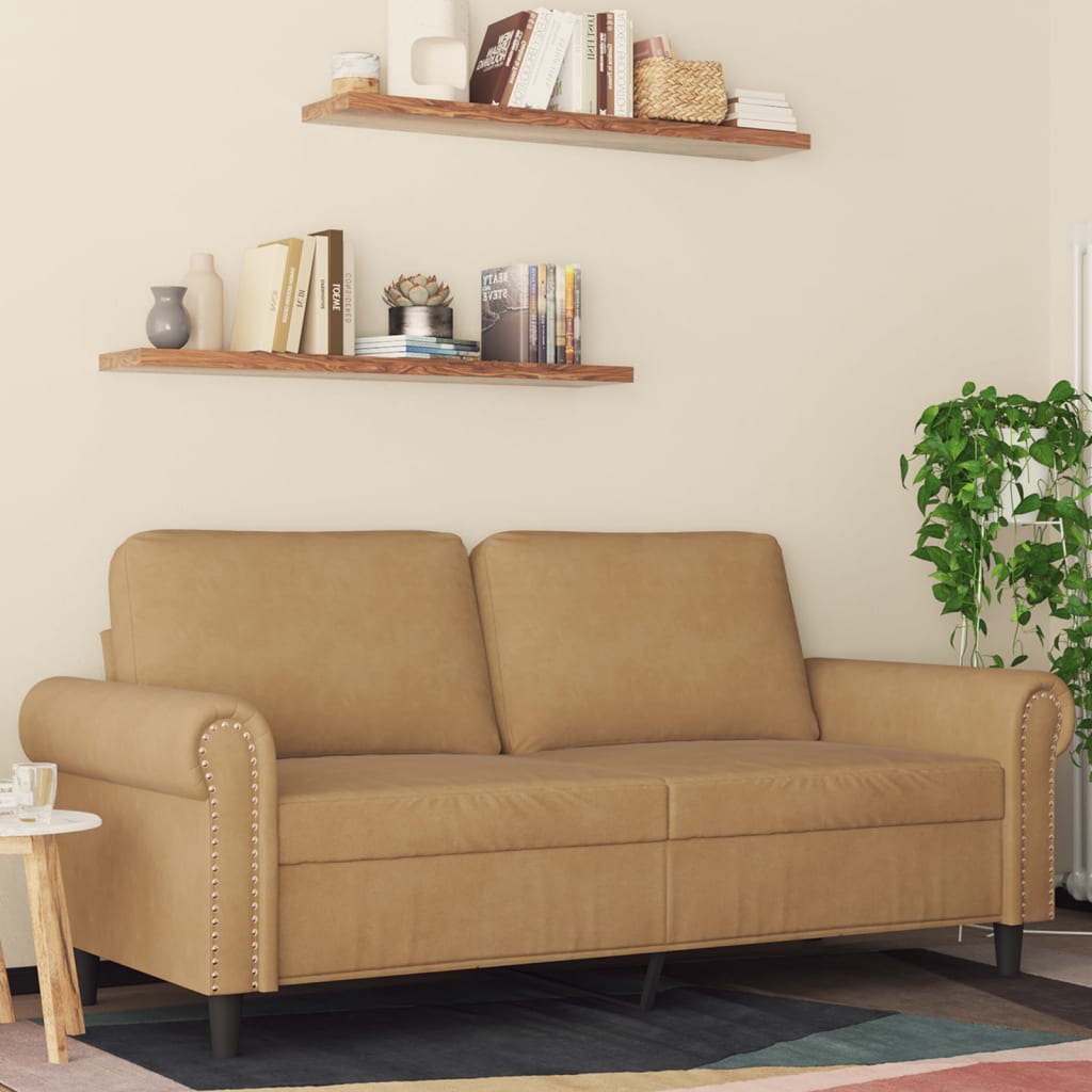 Tweezitsbank 140 cm stof bruin