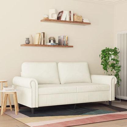 Tweezitsbank 140 cm fluweel crèmekleurig
