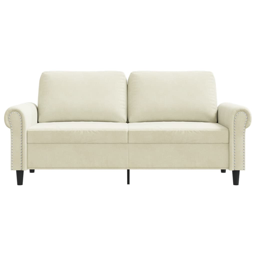 Tweezitsbank 140 cm fluweel crèmekleurig