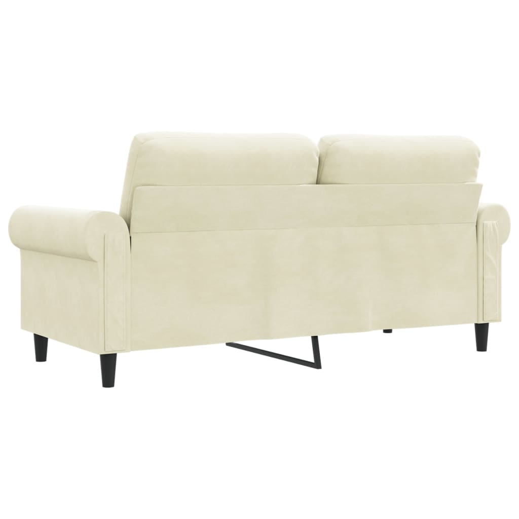 Tweezitsbank 140 cm fluweel crèmekleurig