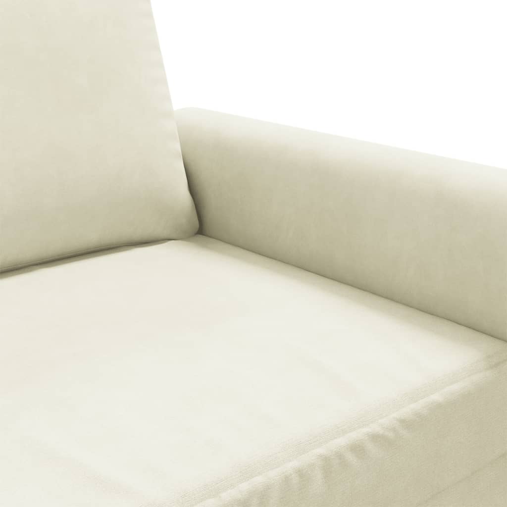 Tweezitsbank 140 cm fluweel crèmekleurig