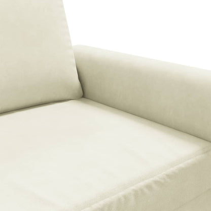 Tweezitsbank 140 cm fluweel crèmekleurig