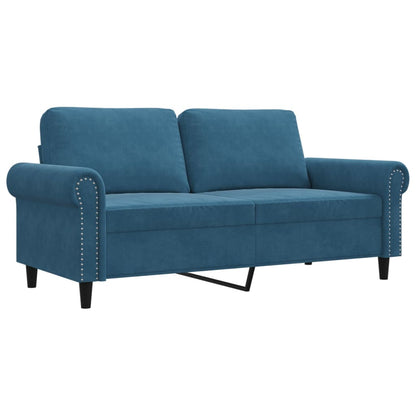 Tweezitsbank 140 cm fluweel blauw