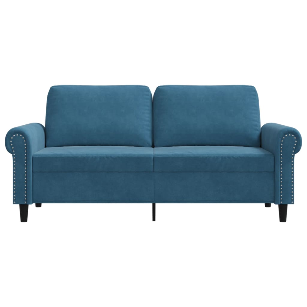 Tweezitsbank 140 cm fluweel blauw