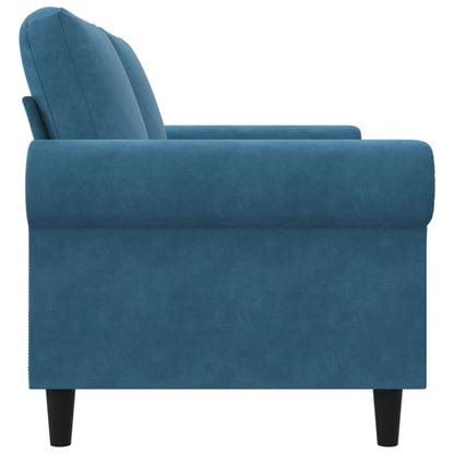 Tweezitsbank 140 cm fluweel blauw