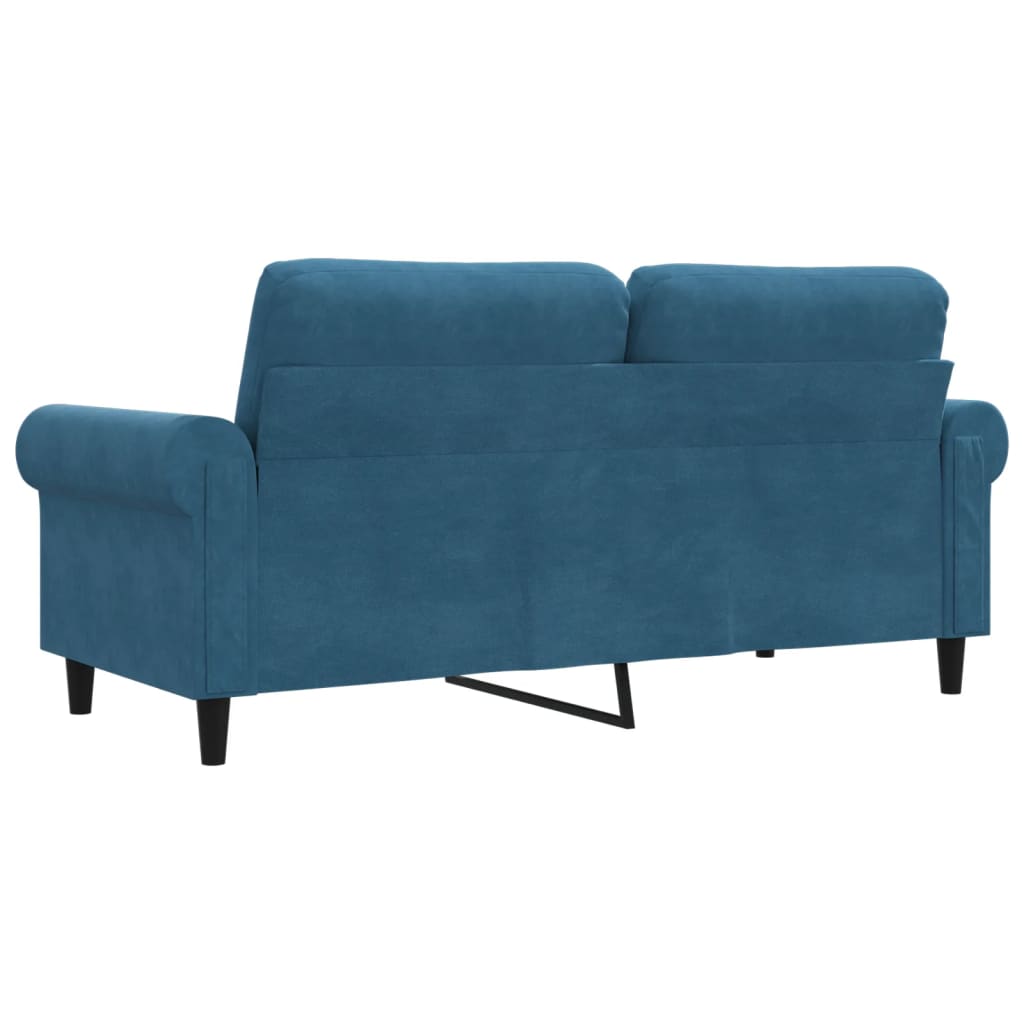 Tweezitsbank 140 cm fluweel blauw
