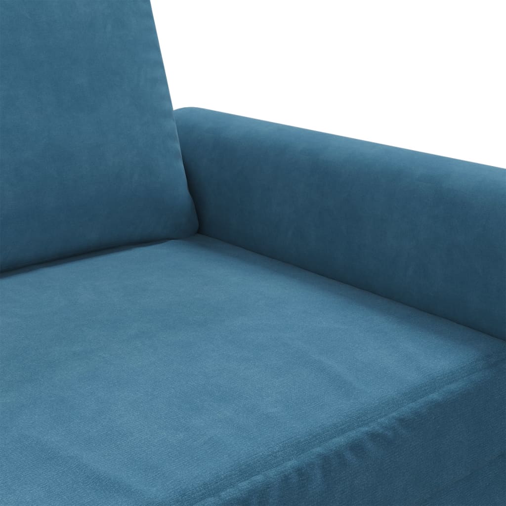 Tweezitsbank 140 cm fluweel blauw
