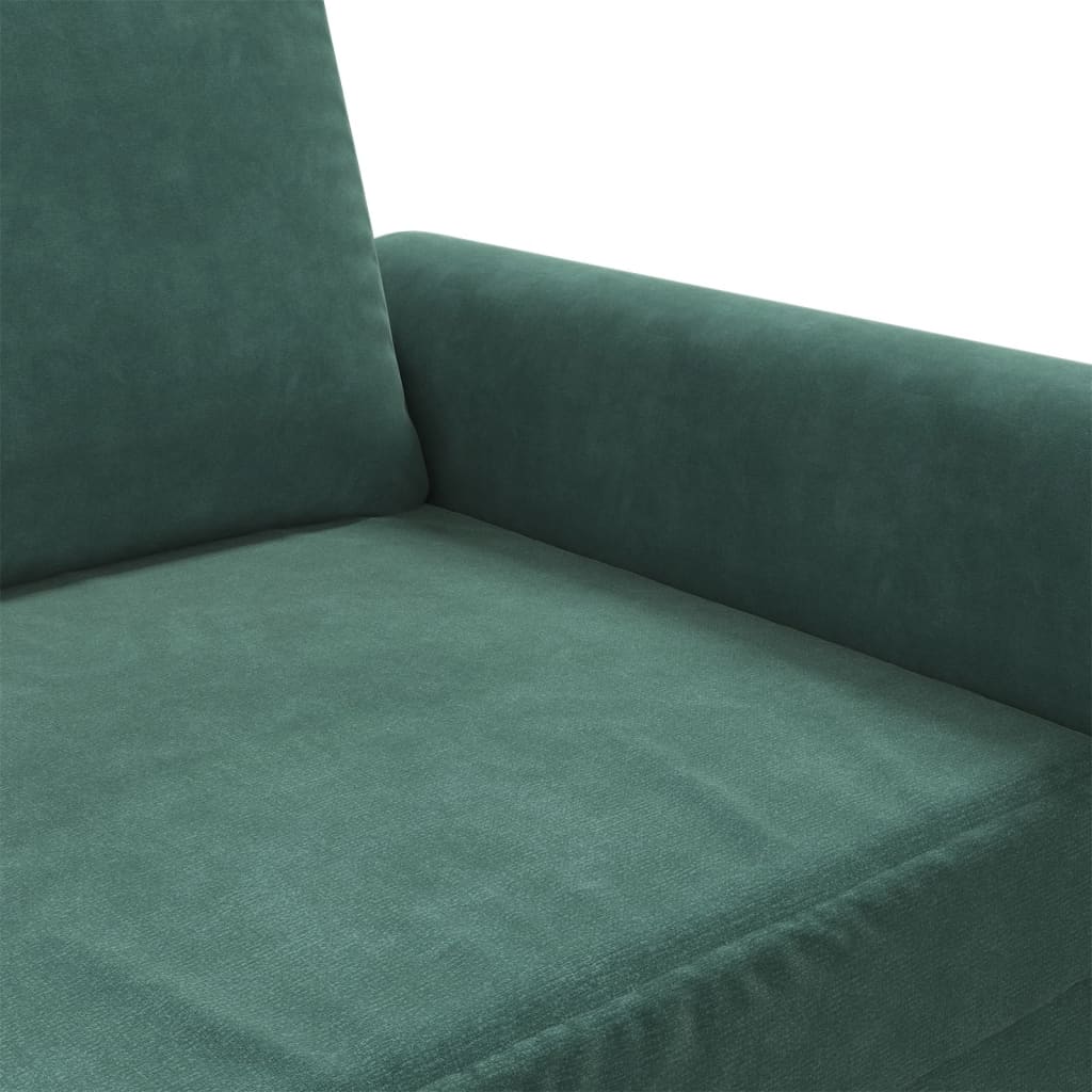 Driezitsbank 180 cm fluweel donkergroen