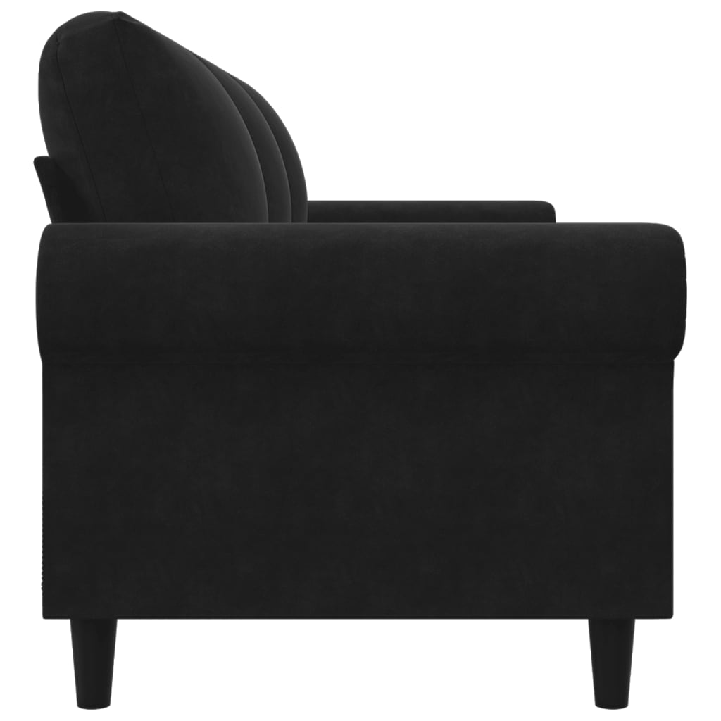 Driezitsbank 180 cm fluweel zwart