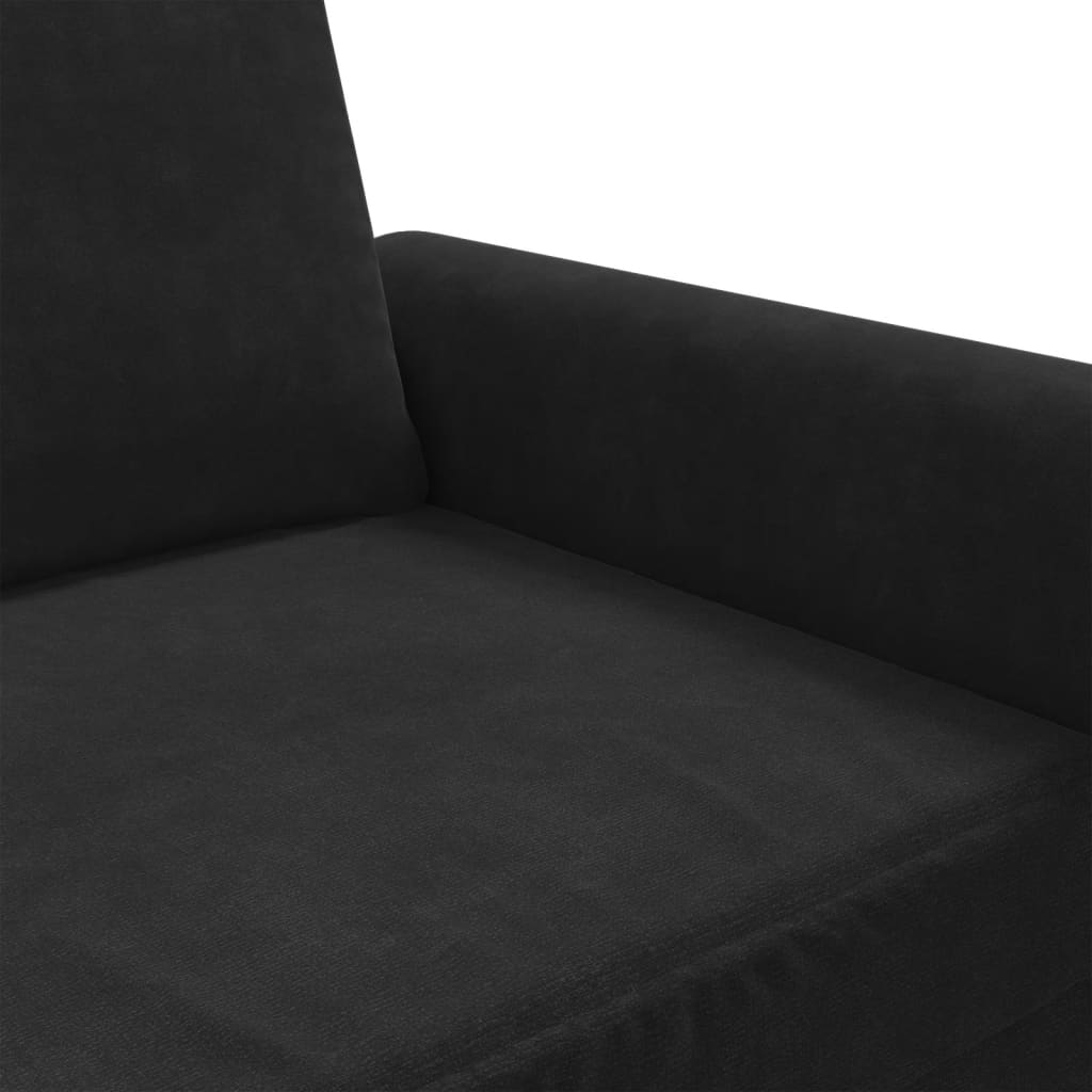 Driezitsbank 180 cm fluweel zwart