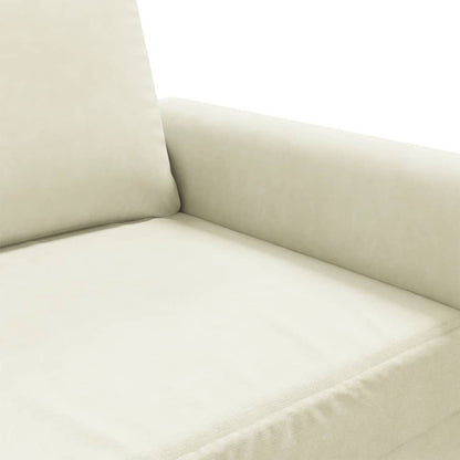 Driezitsbank 180 cm fluweel crèmekleurig