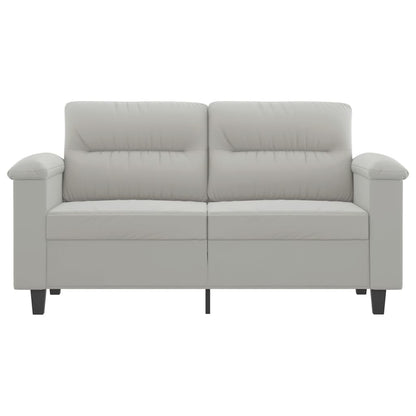 Tweezitsbank 120 cm microvezelstof lichtgrijs