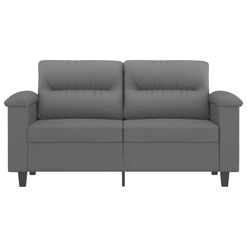 Tweezitsbank 120 cm microvezelstof donkergrijs