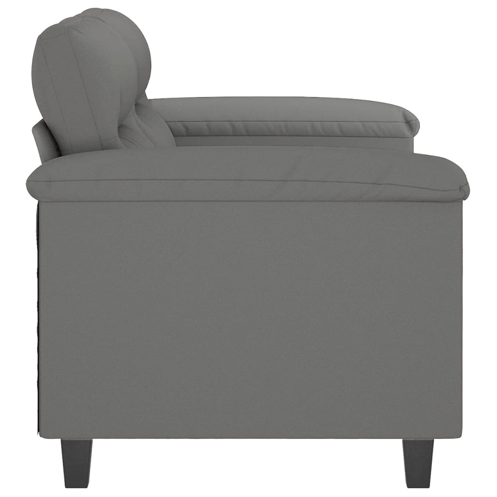 Tweezitsbank 120 cm microvezelstof donkergrijs