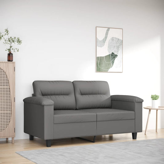 Tweezitsbank 120 cm microvezelstof donkergrijs